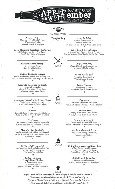 ember inn menu|embers restaurant menu.